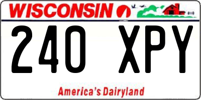 WI license plate 240XPY