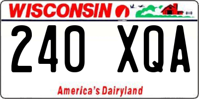 WI license plate 240XQA