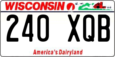 WI license plate 240XQB