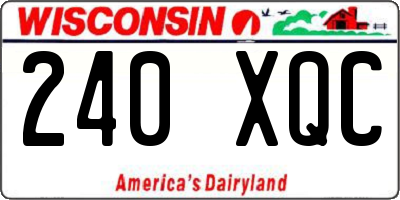 WI license plate 240XQC