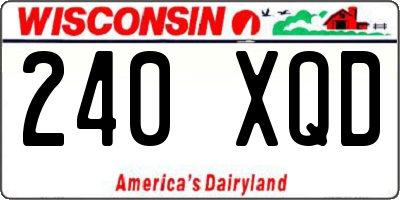 WI license plate 240XQD