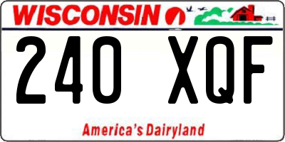 WI license plate 240XQF
