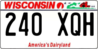 WI license plate 240XQH