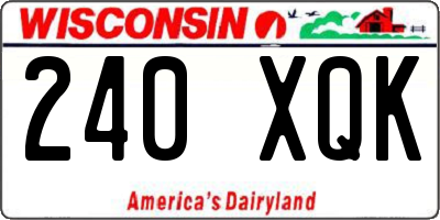 WI license plate 240XQK