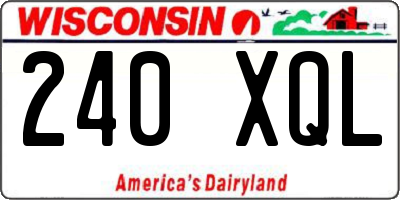 WI license plate 240XQL