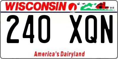 WI license plate 240XQN