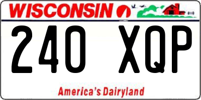 WI license plate 240XQP