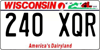 WI license plate 240XQR