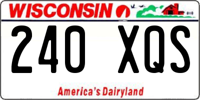 WI license plate 240XQS