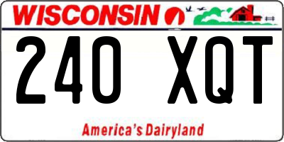 WI license plate 240XQT