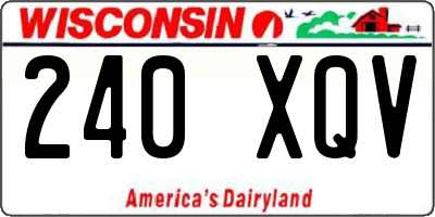 WI license plate 240XQV