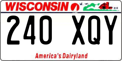 WI license plate 240XQY