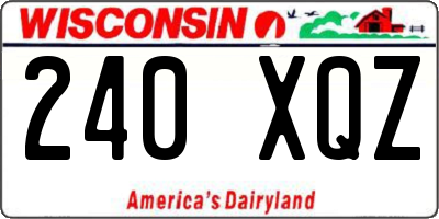 WI license plate 240XQZ