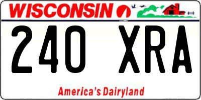 WI license plate 240XRA