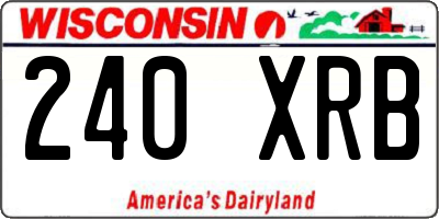 WI license plate 240XRB