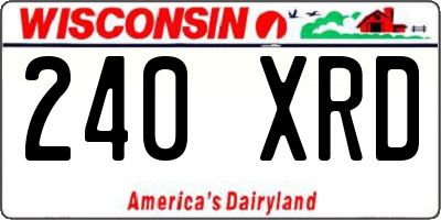 WI license plate 240XRD