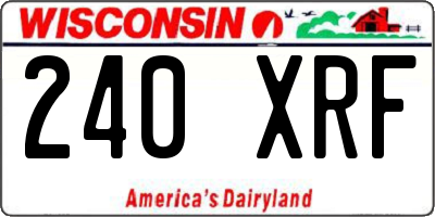 WI license plate 240XRF