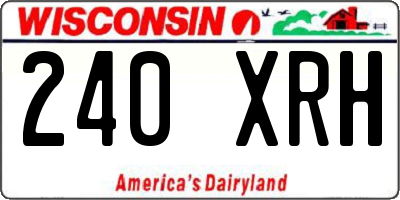 WI license plate 240XRH