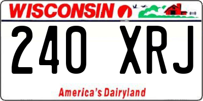 WI license plate 240XRJ