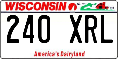 WI license plate 240XRL