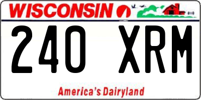 WI license plate 240XRM