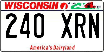 WI license plate 240XRN