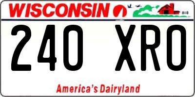 WI license plate 240XRO