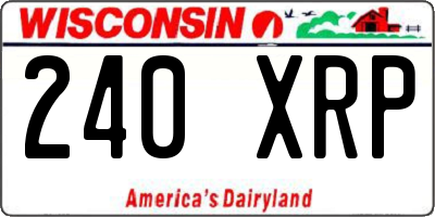 WI license plate 240XRP