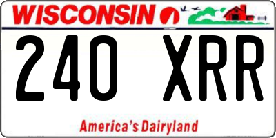 WI license plate 240XRR
