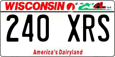 WI license plate 240XRS