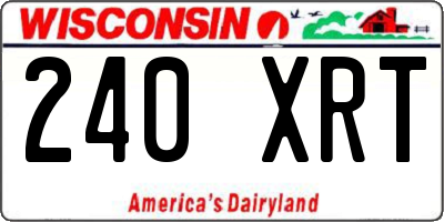 WI license plate 240XRT