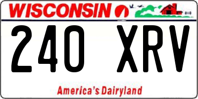 WI license plate 240XRV