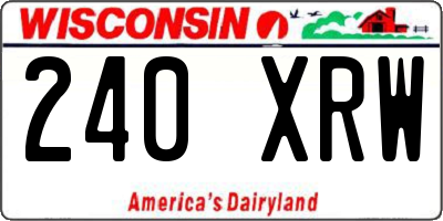 WI license plate 240XRW
