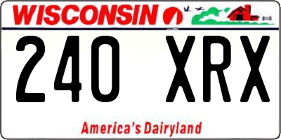 WI license plate 240XRX