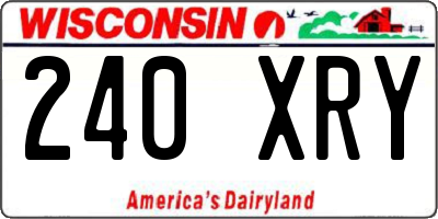 WI license plate 240XRY