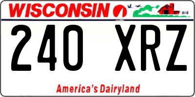 WI license plate 240XRZ