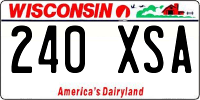 WI license plate 240XSA