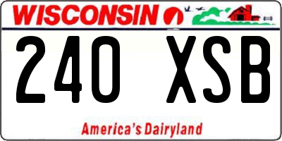 WI license plate 240XSB