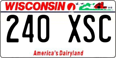 WI license plate 240XSC