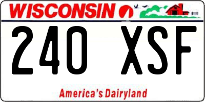 WI license plate 240XSF