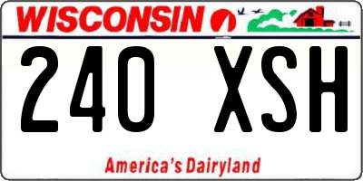 WI license plate 240XSH