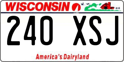 WI license plate 240XSJ