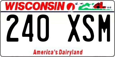WI license plate 240XSM