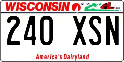 WI license plate 240XSN