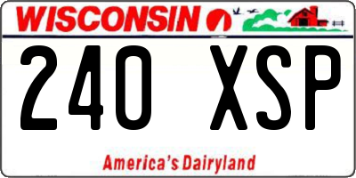 WI license plate 240XSP