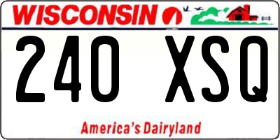 WI license plate 240XSQ
