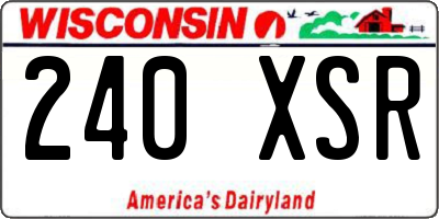 WI license plate 240XSR