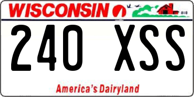 WI license plate 240XSS