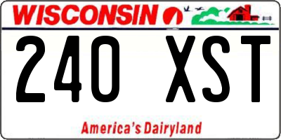 WI license plate 240XST