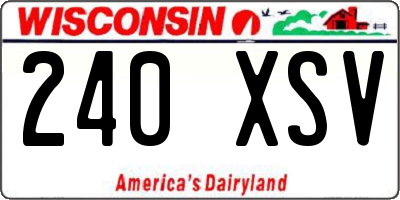 WI license plate 240XSV